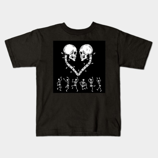 Skelton Dance Kids T-Shirt by sheelashop